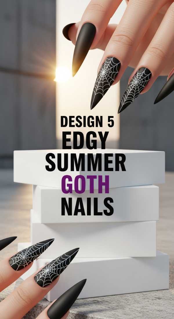 From May Flowers to Neon Nights: The Ultimate 2026 Summer Nail Guide Design 5 Edgy Summer Goth Nails 6a05a53e822b5