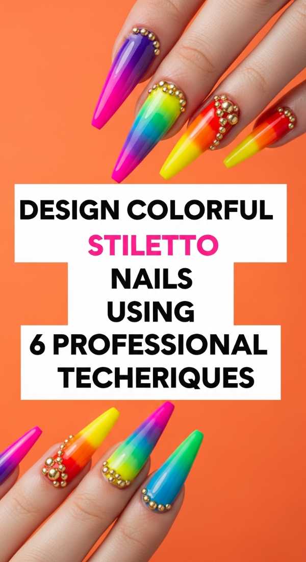 Design Colorful Stiletto Nails Using 6 Professional Techniques 6a0f1148c0a2b