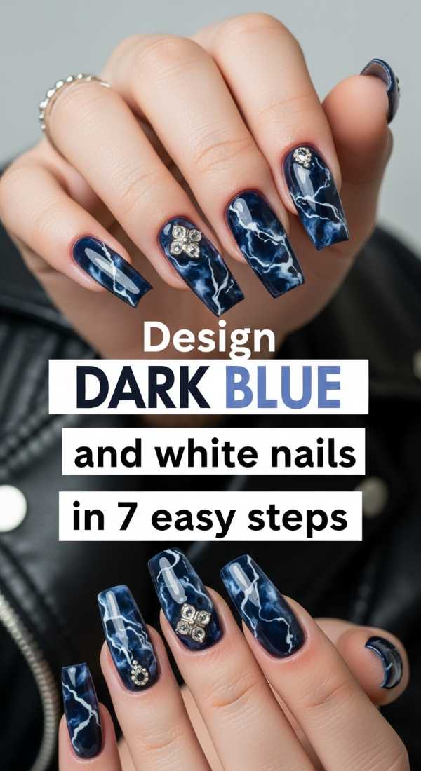 Design Dark Blue And White Nails In 7 Easy Steps 69fc7f5e07d96