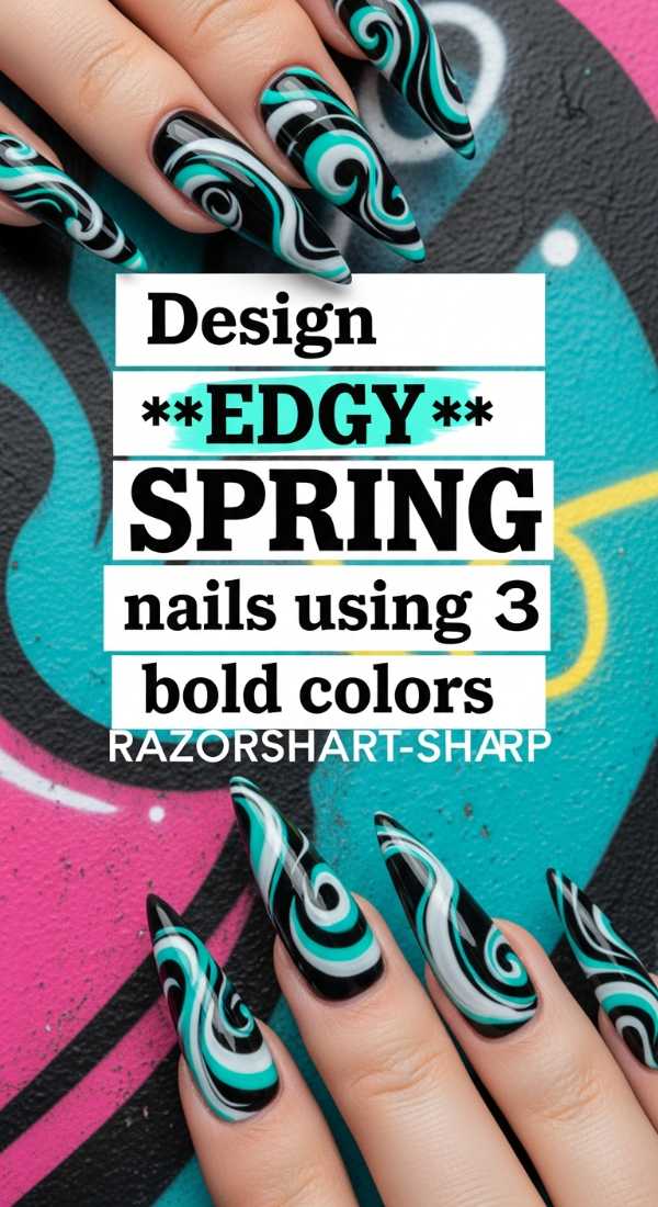 Design Edgy Spring Nails Using 3 Bold Colors 69fb987b5be22