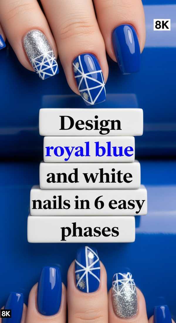 Design Royal Blue And White Nails In 6 Easy Phases 69fc7e514fa8a