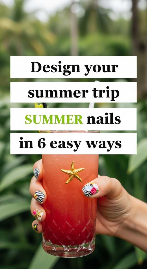 Sunkissed Style: The Must-Have Summer Nail Colors for June Design Your Summer Trip Nails In 6 Easy Ways 6a0f0dc2e1242