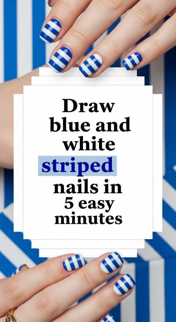 Draw Blue And White Striped Nails In 5 Easy Minutes 69f4c324bf3a2