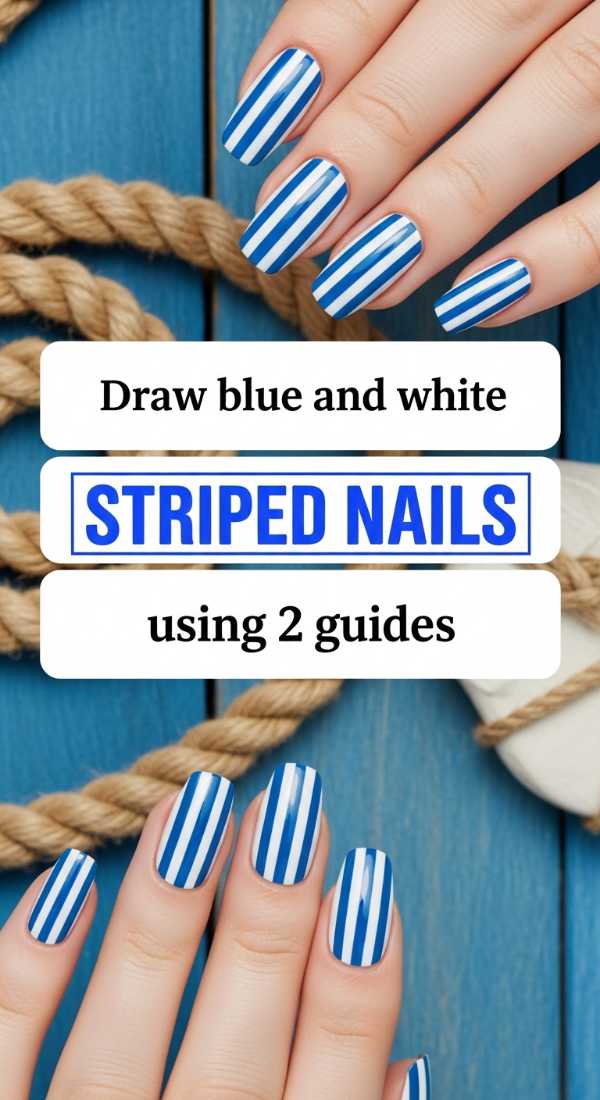 Draw Blue And White Striped Nails Using 2 Guides 69fc7e5c1f052