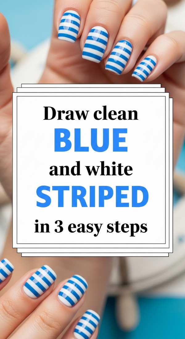 Draw Clean Blue And White Striped Nails In 3 Easy Steps 69f4c12168acf
