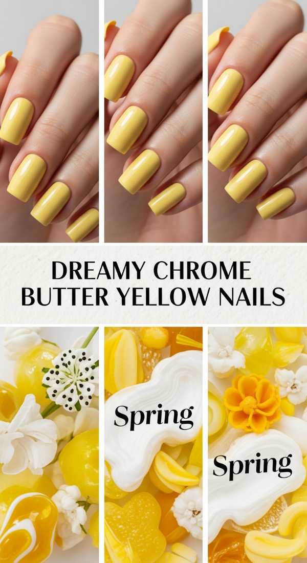 Dreamy Chrome Butter Yellow Nails 69ff6c00a1484