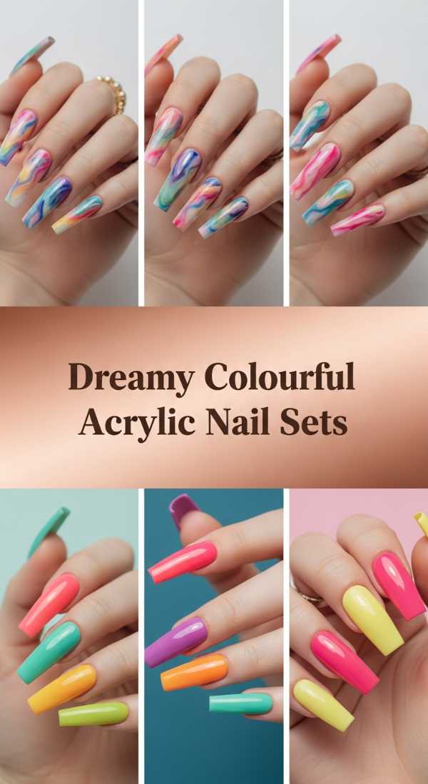Dreamy Colourful Acrylic Nail Sets 6a08b0147e643
