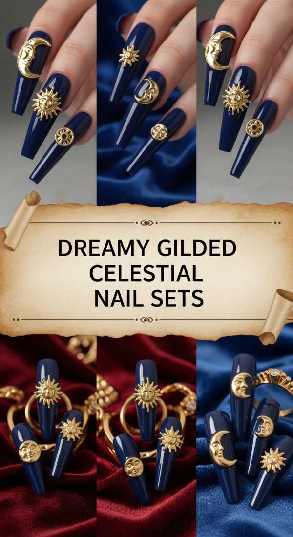 Dreamy Gilded Celestial Nail Sets 6a0858307c593