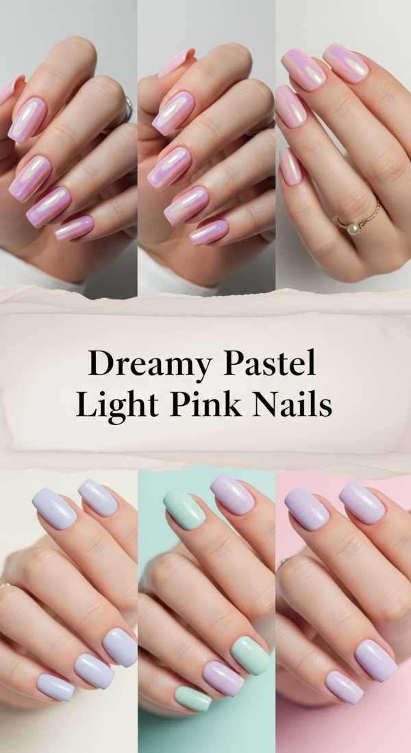 Dreamy Pastel Light Pink Nails 6a006b7778919