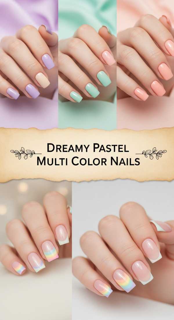 Dreamy Pastel Multi Color Nails 6a08aff6c6f27