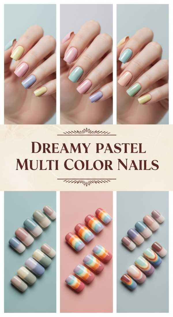 Dreamy Pastel Multi Color Nails 6a08b1a8143e6