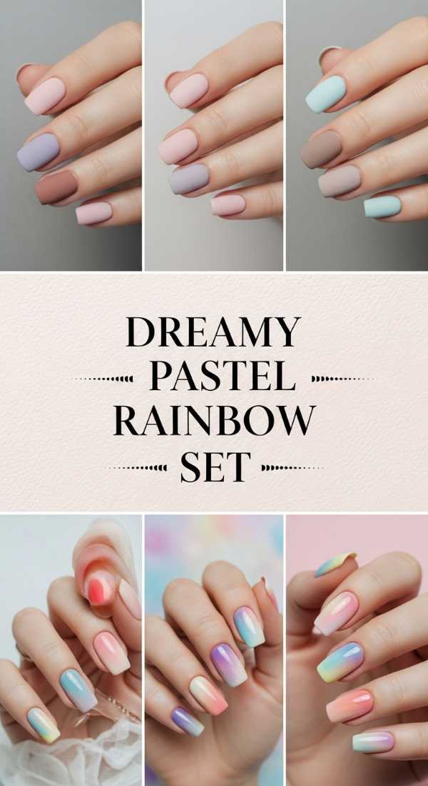 Beyond the Basics: Bold and Colorful Nail Designs for Every Occasion Dreamy Pastel Rainbow Set 6a08aefba3593