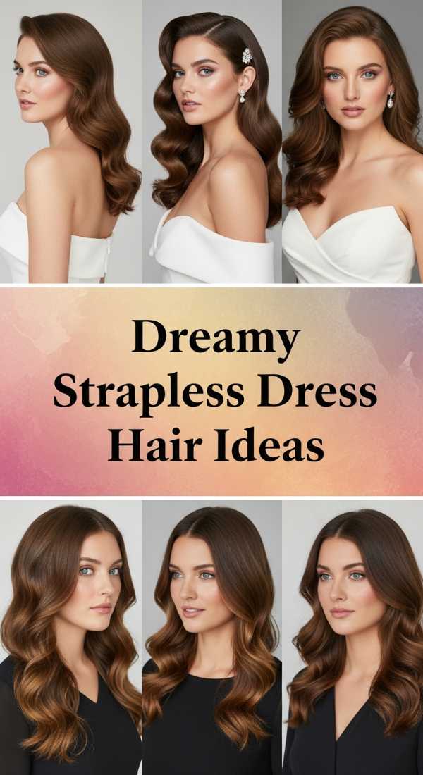 Dreamy Strapless Dress Hair Ideas 69ff80b443ec9