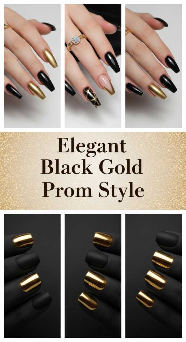 Next-Gen Nails: The Ultimate 2026 Trend Report for Every Manicure Lover Elegant Black Gold Prom Style 69ff6dab2762a