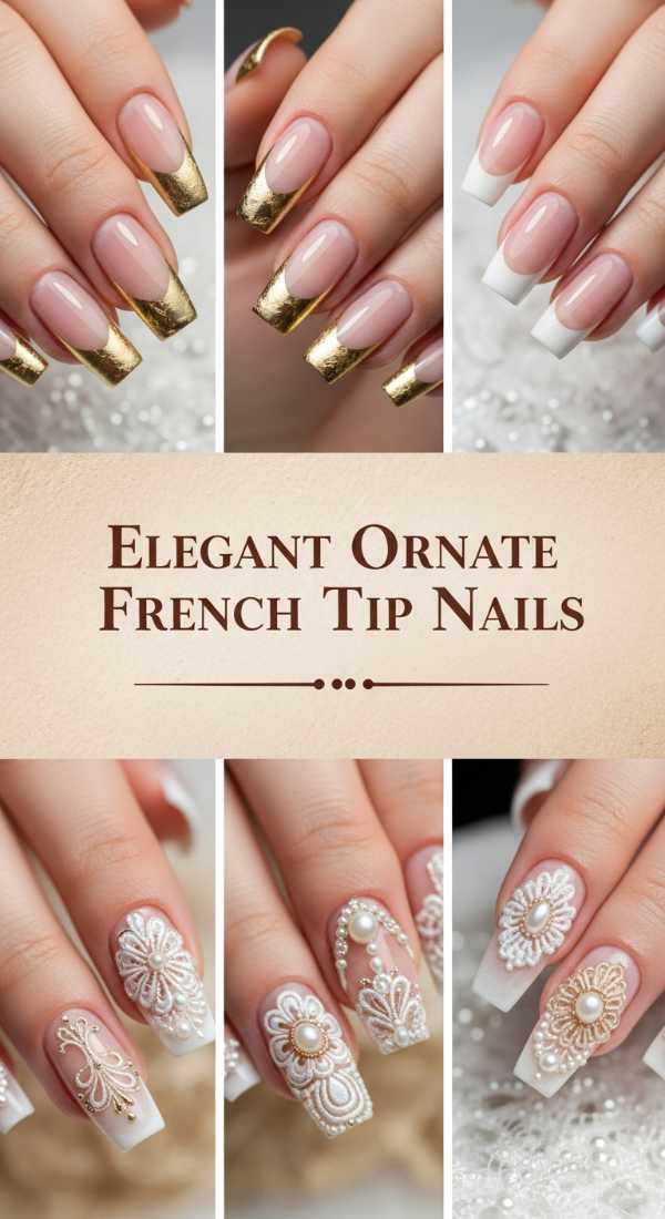 Elegant Ornate French Tip Nails 6a085824e3f7b
