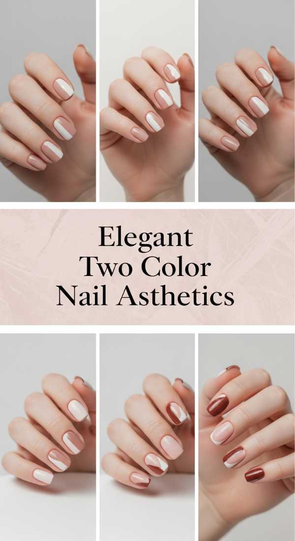 Beyond the Monochrome: 10 Vibrant Multi-Colored Nail Ideas to Try Elegant Two Color Nail Aesthetics 6a08b1b6f300a