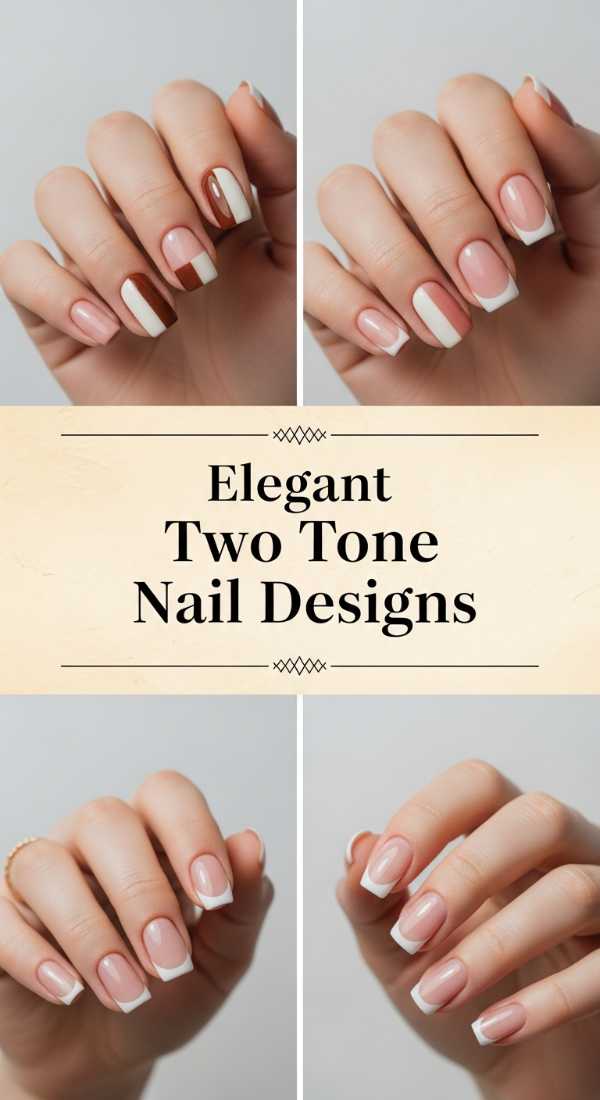 Chasing Color: 15 Vibrant Nail Designs to Brighten Your Week Elegant Two Tone Nail Designs 6a08b1ab807ce