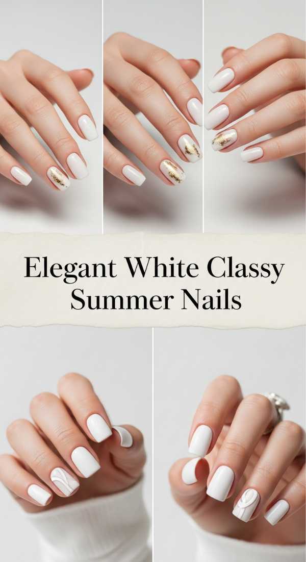 Elegant White Classy Summer Nails 6a006b76e0810