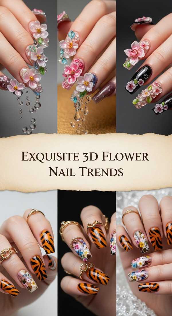 Gilded Glamour: High-End Nail Trends for Your Next Big Event Exquisite 3d Flower Nail Trends 6a1343e152049