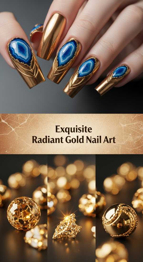 Exquisite Radiant Gold Nail Art 6a085b66b5060