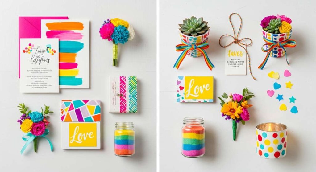 featured: 10 bold and bright diy wedding projects for a color filled day