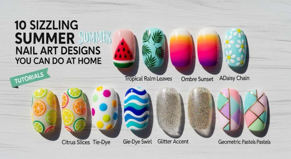 10 Sizzling Summer Nail Art Designs You Can Do at Home featured: 10 sizzling summer nail art designs you can do at home