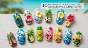 featured: 10 stunning 3d tropical nail art designs for your summer escape