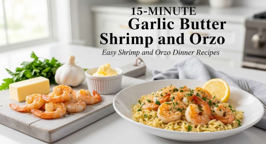 featured: 15 minute garlic butter shrimp and orzo: the ultimate weeknight dinner