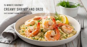 featured: 15 minute gourmet: creamy shrimp and orzo