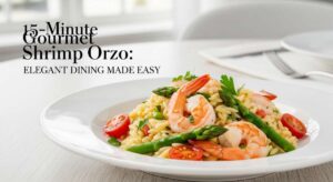 featured: 15 minute gourmet shrimp orzo: elegant dining made easy