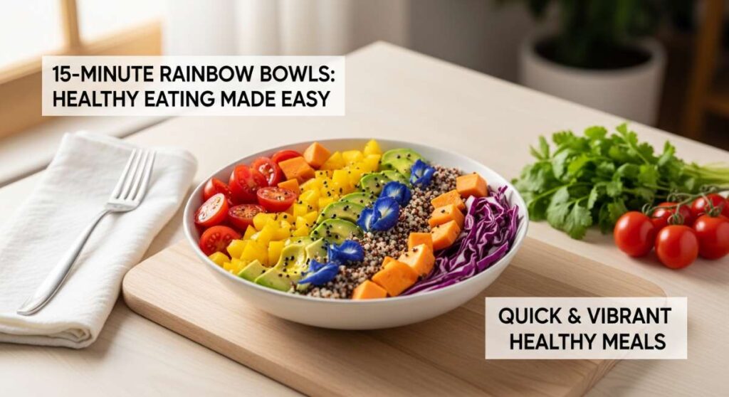 featured: 15 minute rainbow bowls: healthy eating made easy