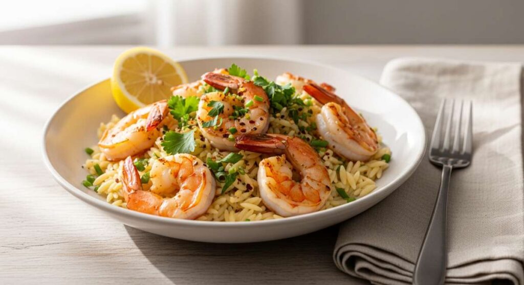 featured: 20 minute elegance: gourmet shrimp and orzo dinner
