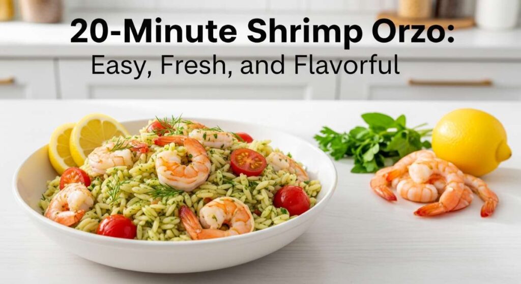 featured: 20 minute shrimp orzo: easy, fresh, and flavorful