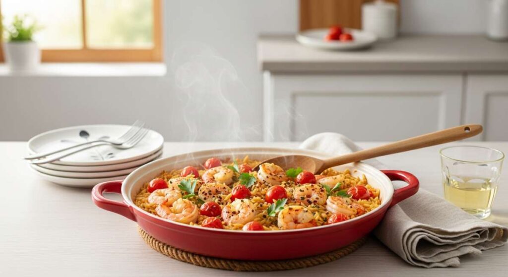 featured: 30 minute magic: the ultimate one pot shrimp and orzo