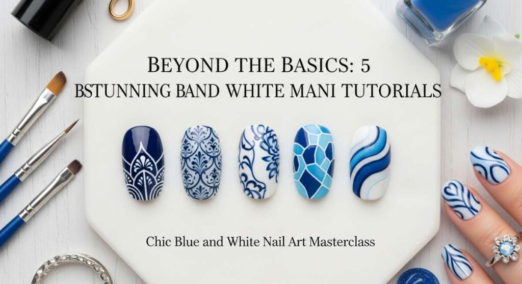 featured: beyond the basics: 5 stunning blue and white mani tutorials