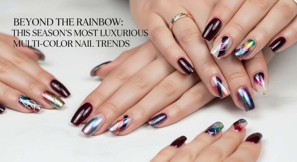 featured: beyond the rainbow: this season's most luxurious multi color nail trends