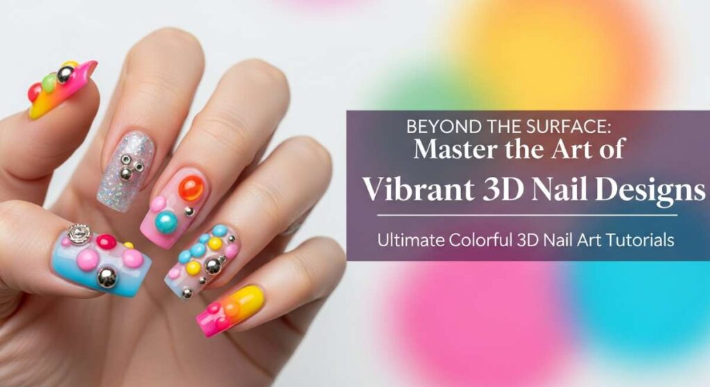 featured: beyond the surface: master the art of vibrant 3d nail designs