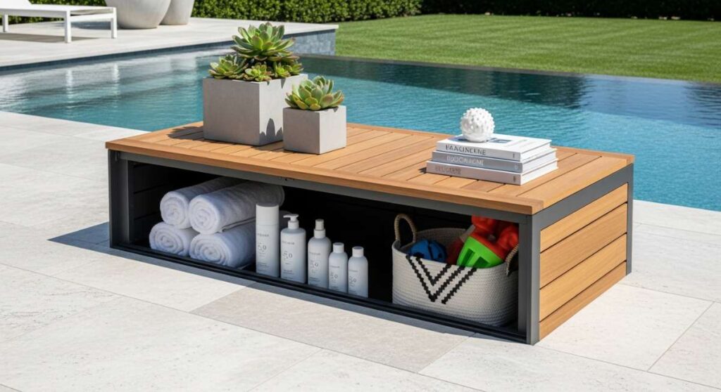 featured: beyond the water: creating a flawless aesthetic with high end pool storage