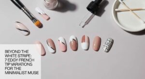 featured: beyond the white stripe: 7 edgy french tip variations for the minimalist muse