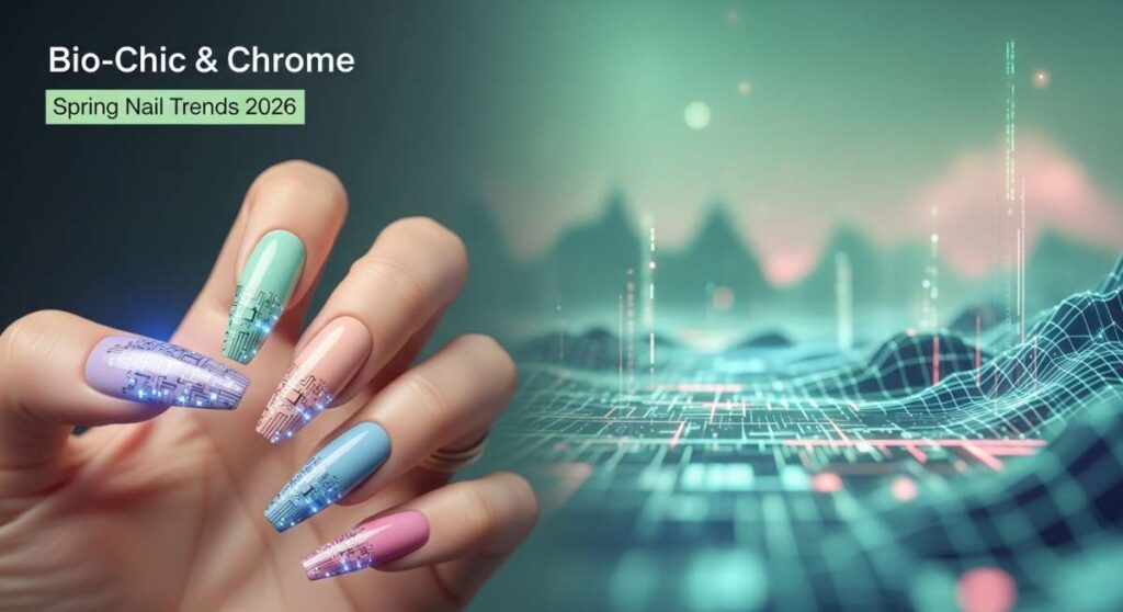 featured: bio chic & chrome: why spring 2026 nails are taking a digital turn