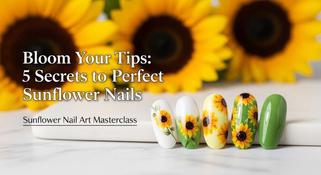 featured: bloom your tips: 5 secrets to perfect sunflower nails