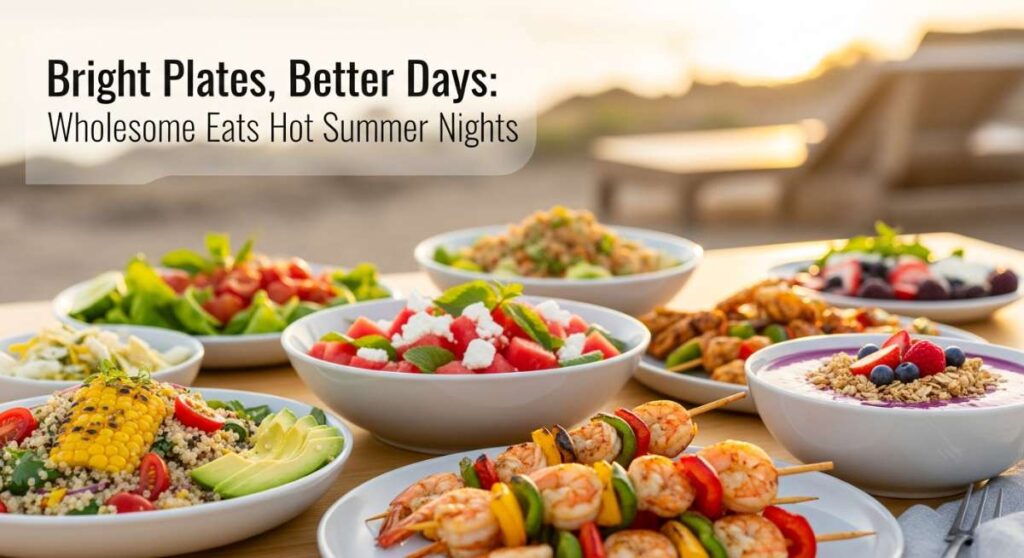 featured: bright plates, better days: wholesome eats for hot summer nights
