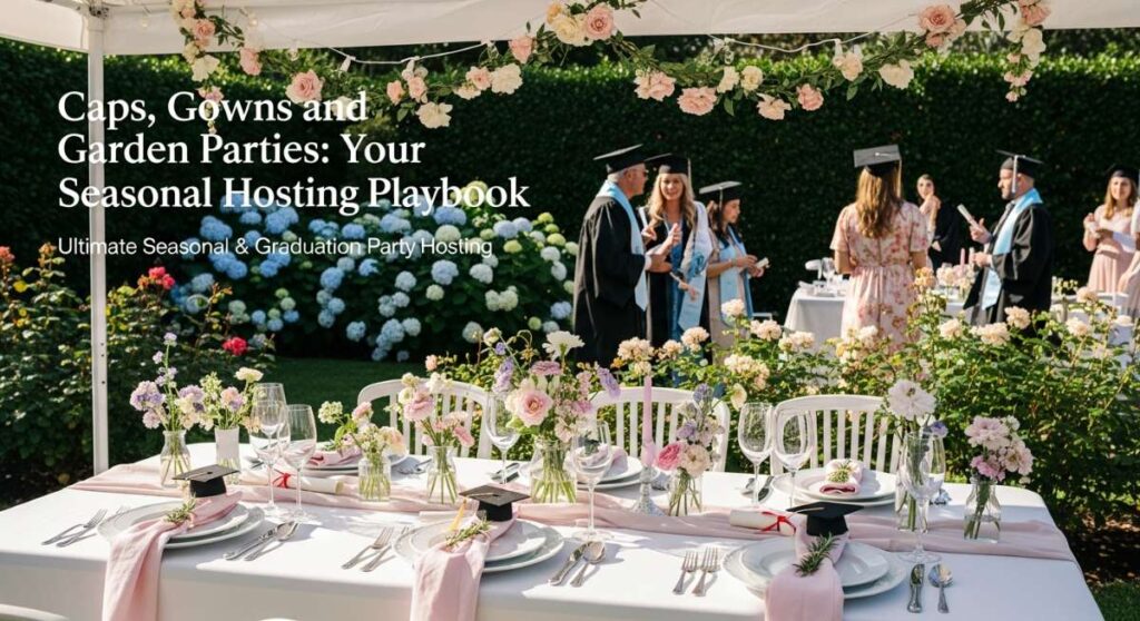 featured: caps, gowns, and garden parties: your seasonal hosting playbook