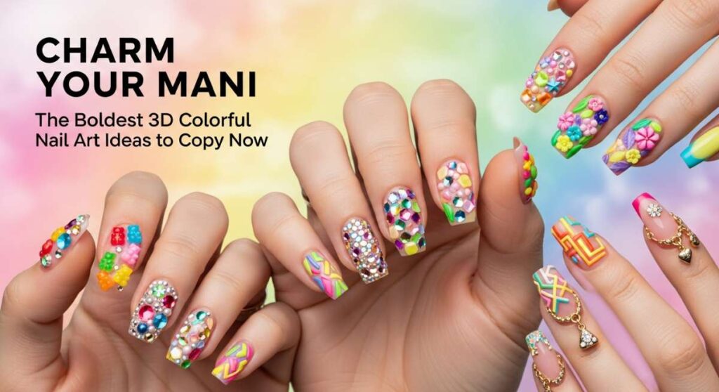 featured: charm your mani: the boldest 3d colorful nail art ideas to copy now