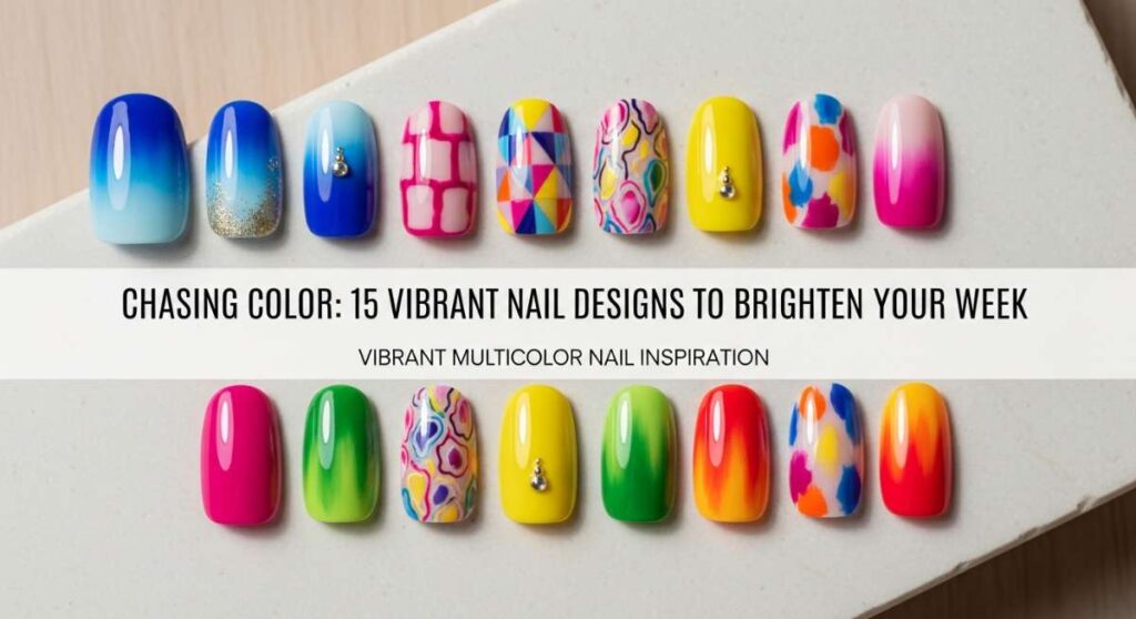 Chasing Color: 15 Vibrant Nail Designs to Brighten Your Week featured: chasing color: 15 vibrant nail designs to brighten your week