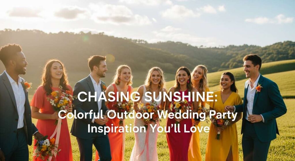 featured: chasing sunshine: colorful outdoor wedding party inspiration you'll love