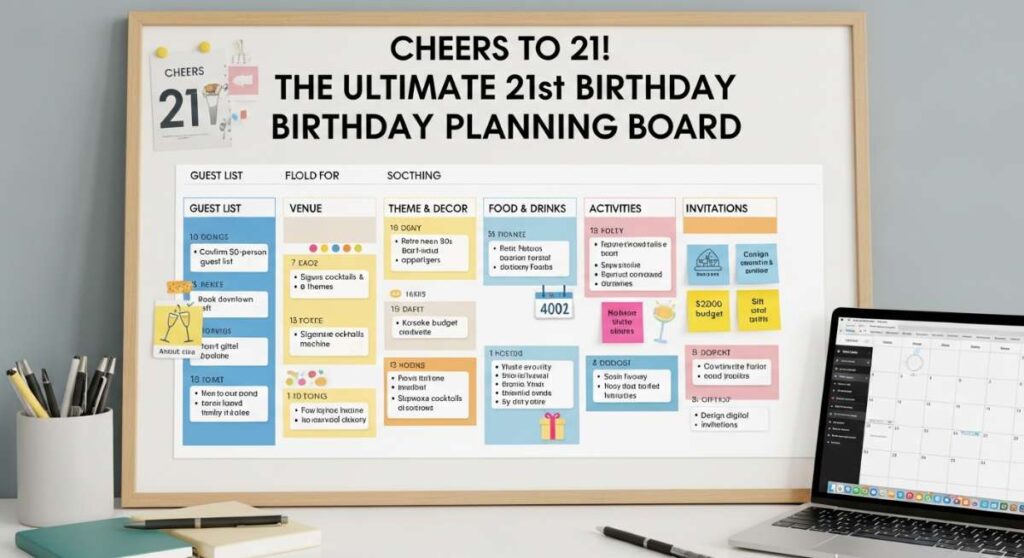 featured: cheers to 21! your step by step birthday planning board guide