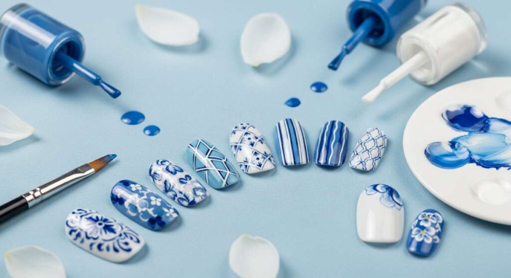 featured: chic and cool: the ultimate guide to blue and white nails