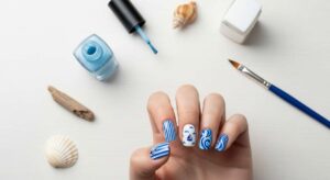 featured: chic & coastal: the ultimate diy blue and white nail art masterclass