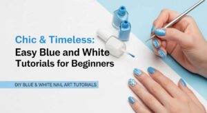 featured: chic & timeless: easy blue and white nail tutorials for beginners